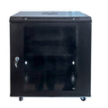 Gabinete rack de pared 12U 19 pulgadas en acero negro para equipos de red