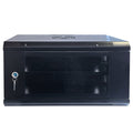 Gabinete rack de pared 6U 19 pulgadas en acero negro para equipos de red